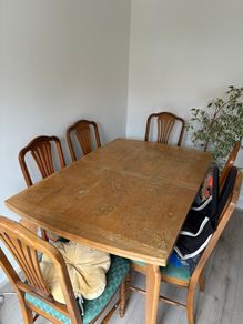 Solid Wooden Table ( 6 chairs)