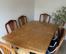 Solid Wooden Table ( 6 chairs)