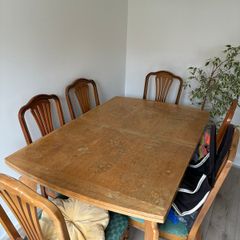 Solid Wooden Table ( 6 chairs)
