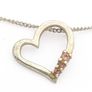 925 Vintage Open Heart Sterling Silver CZ Necklace Image 2