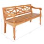 Batavia Bench 136 cm Solid Mahogany Wood Light Brown Image 6