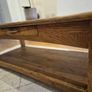 Solid Oak Coffee table with 2 drawers and storage shelf Image 5