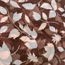 Brown Leaf Print Sheer Fabric Image 2