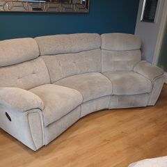3 seater recliner curved sofa and armchair
