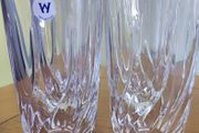 Set Of 4 Wedgwood Tall Crystal Drinking Water Juice Glasses