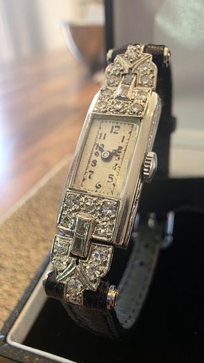 Platinum Art Deco Cocktail Watch