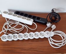 6 & 8 socket extension leads two pins plugs length 1.5m/2m   total 3leads