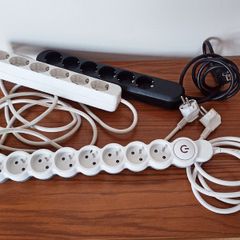 6 & 8 socket extension leads two pins plugs length 1.5m/2m   total 3leads