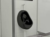 Wall Hung Urinal with Flush Valve Ceramic Black