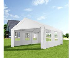 Gazebo 6 x 4 m, 100% Waterproof, with 4 Side Walls, Very Robust Construction, UV-Resistant, Includes Pegs and Guy Ropes
