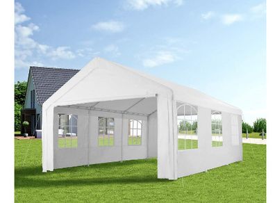 Gazebo 6 x 4 m, 100% Waterproof, with 4 Side Walls, Very Robust Construction, UV-Resistant, Includes Pegs and Guy Ropes