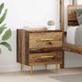 Bedside Cabinet with Drawer 2 pcs Old Wood 40 x 35 x 47.5 cm Image 2
