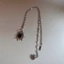 Silver & Black Sacred Heart Necklace Image 2