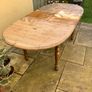 Well used vintage pine dining table Image 2