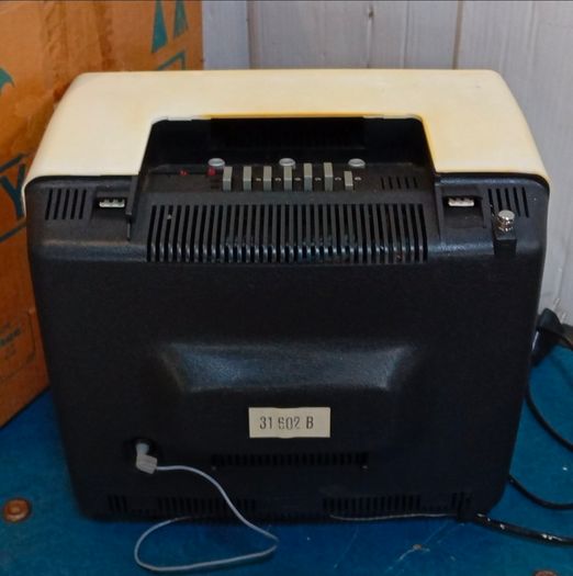 Mid-20th Century Black + White Portable Television