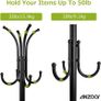 Coat Rack Freestanding, Coat Tree Hat Hanger Holder 11 Hooks for Jacket Umbrella Tree Stand with Base, Entryway Furniture for Home Office Floor Hanger Organizer Metal Coat Rack Image 4