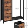Slim Console Table, Sofa Table with 3 Fabric Drawers, Hallway Table with 2-Tier Storage Shelf, Industrial Storage Table, for Entryway, Living Room, Corridor, Rustic Brown and Black Image 3