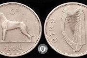 [#396] - Ireland 1967 | 6 Pence | Wolfhound | KM.13a