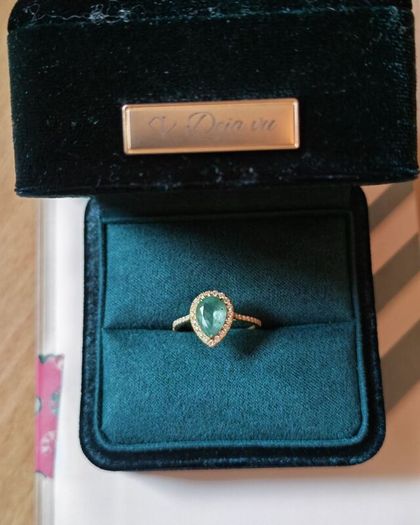 14k Yellow Gold, IGI 1.38 ct Zambia Green - 1.72 ct. tw. Emerald - Diamond