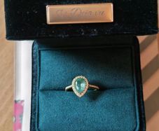 14k Yellow Gold, IGI 1.38 ct Zambia Green - 1.72 ct. tw. Emerald - Diamond
