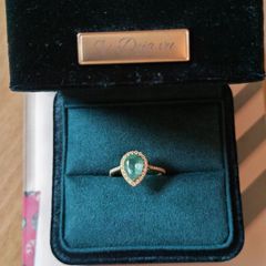 14k Yellow Gold, IGI 1.38 ct Zambia Green - 1.72 ct. tw. Emerald - Diamond