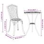 Garden Bistro Set 3 pcs White Aluminium Image 4