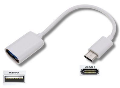USB C to USB 2.0 Adapter Cable 16cm OTG White