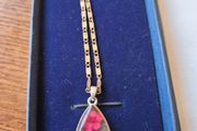Vintage Flowery Teardrop Necklace