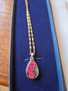 Vintage Flowery Teardrop Necklace