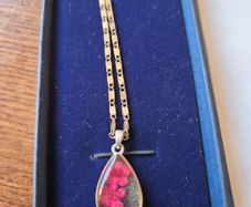Vintage Flowery Teardrop Necklace