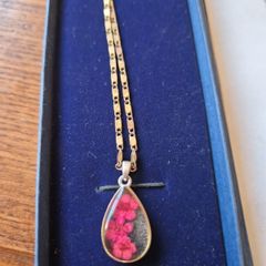 Vintage Flowery Teardrop Necklace