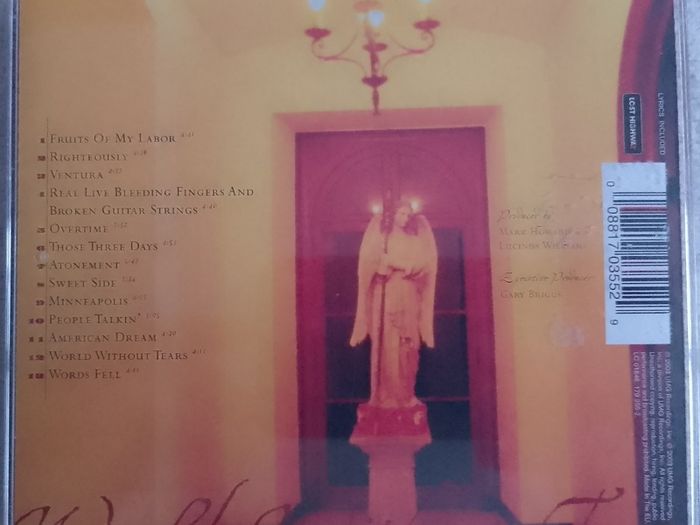 Lucinda Williams - World Without Tears CD (2003) Country Folk Rock EX+