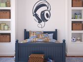 Wired Headphones Music Wall decal