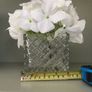 artifical white hydrangea flower and glass vase Image 4