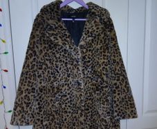 Leopard faux fur coat