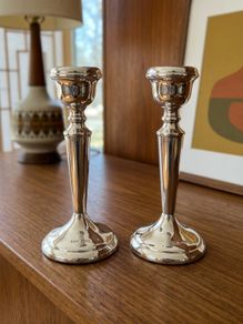 Sterling Silver Candlesticks(207g)