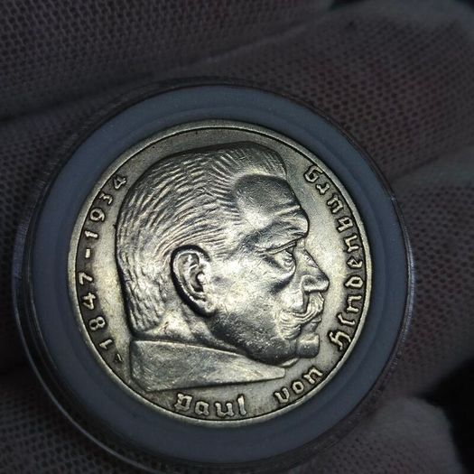 2 Reichsmark 1937 A Berlin WW2 Silver Coin third Reich (Like a mirror)