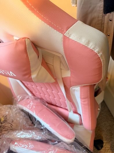Office Chair - Pink & White