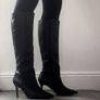 OFFICE Stiletto Tall Black Leather Boots Size 6 Image 3