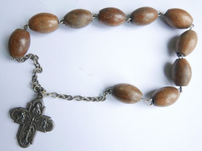 Vintage Rosary  Handmade Prayer Wooden Beads