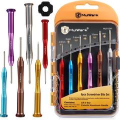 6pc Magnetic Micro Precision Screwdriver Set - Mini Flat & Phillips Heads for Glasses, Watch, iPhone & Electronics Repair (CR-V Steel)
