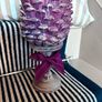 New bespoke oversized autumn Pinecone on distressed wood base in mulberry Image 7