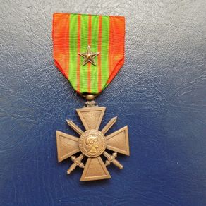 France 1939.Croix De Guerre.(War Cross).With Citation on the ribbon.