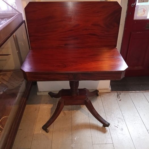 19th century mahogany games /tea table.