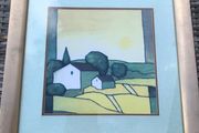 Hans Paus Framed Art Print - "Summer" Pastel Landscape Square