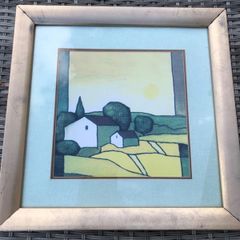 Hans Paus Framed Art Print - "Summer" Pastel Landscape Square