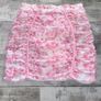 Oh Polly UK12 Pink Floral Ruched Mini Skirt Y2K Bodycon Mesh Image 3
