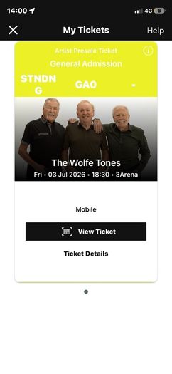 Wolfe tones ticket