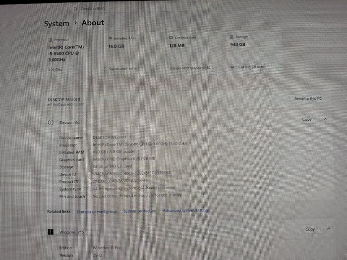 HP ProDesk 600 G5 SFF (i5 9th Gen) and power cable