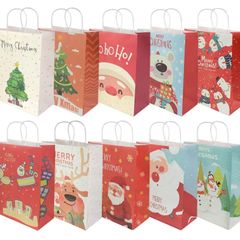 10 PCS Gift Bags, Retail Bags Paper Party Bags Kraft Bag with Handle for Birthday, Tea Party, Wedding (FREE POSTAGE)
